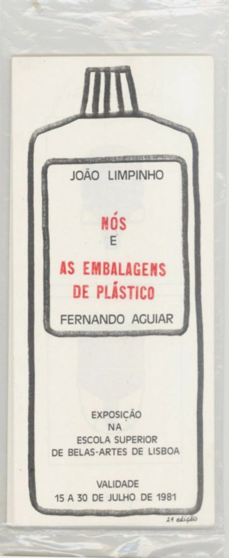 Catálogo da exposição "Nós (e) as embalagens plásticas" na ESBAL em 1981.