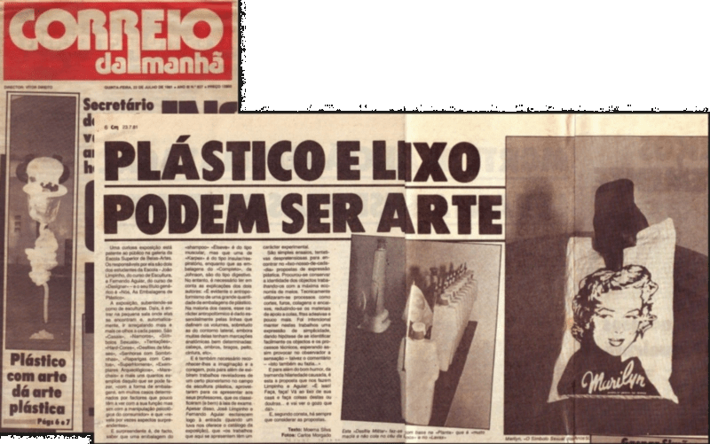 1ª página e artigo no jornal "Correio da Manhã" a 23-07-1981